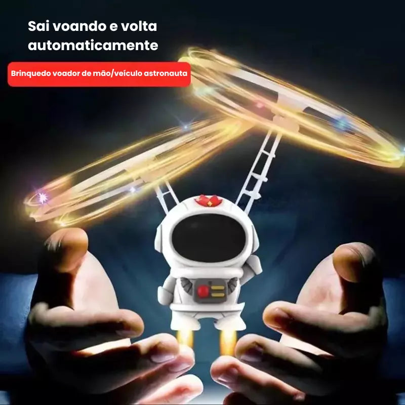 Mini Drone Infantil Robô Voador Astronauta e Luzes Brilhantes