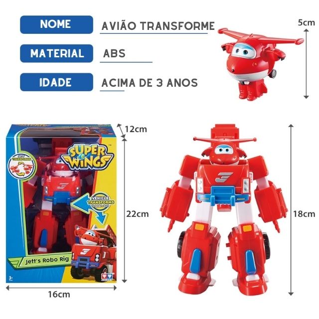 Super Wings - Robô Transforme 3 em 1