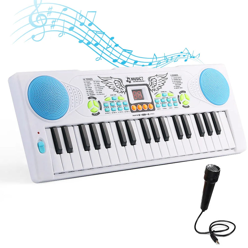 Piano Infantil com 37 Teclas - Microfone e Diversão Musical